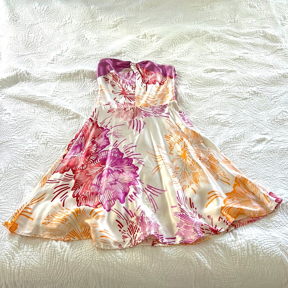 Tori Richard size 0 flower silk dress
